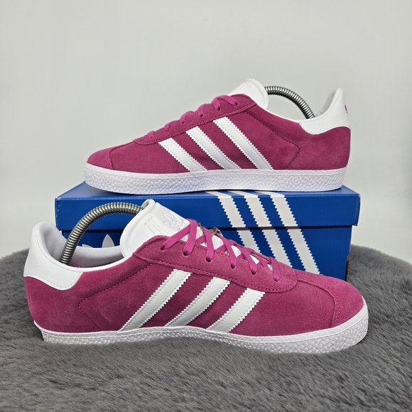 New adidas Gazelle Semi Lucid Fuchsia Cloud White Kids Shoes Size 6.5 - Picture 6 of 8